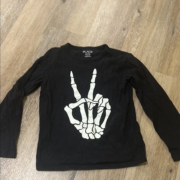 The Children's Place Other - The Children's Place Black Skeleton Hand Long Sleeve Shirt NWOT